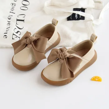 Обувки за момичета от естествена кожа; сезон пролет-есен 2022 г.; нови обувки за малки момичета; детска малката кожена обувки подметка; детски обувки