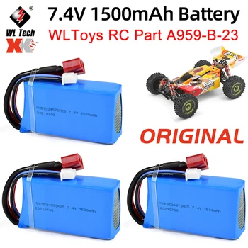 Оригинален WLtoys XK 144010 Батерия 7,4 В 1500 mah Акумулаторна Lipo Батерия за WLtoys A959-B/A969-B/A979-B/K929-B 144001 A959-Б-23