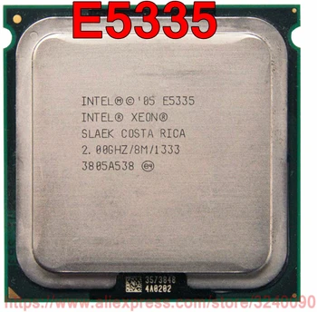 Оригиналния cpu Intel ПРОЦЕСОР Xeon E5335 Процесор 2.00 Ghz/8 м/1333 Mhz Quad-core Socket 771 Безплатна доставка бърза доставка