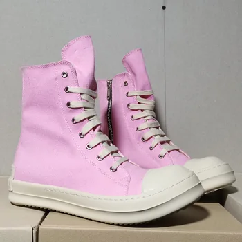 Оригиналът на Обувки Honey, Розова Парусиновая Обувки за Жени, Мъжки Ежедневни Къси Ботуши Owens на Дебела Подметка в ретро стил Тенденция Обувки Dpeehhw