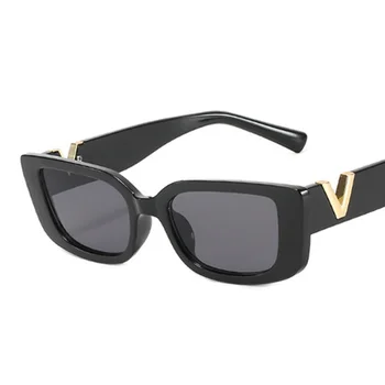 Правоъгълни Слънчеви Очила Дамски Маркови Дизайнерски Реколта Квадратни Слънчеви Очила Ретро Очила За Дами Градиент Малка Дограма Oculos De Sol