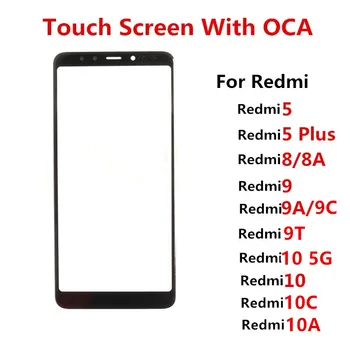 Предно Стъкло За Xiaomi Redmi 10 5G 10В 5 Plus 8 8A 9 9А 9В 9T Сензорен LCD дисплей Изходна Панел на Кутията Ремонт на резервни Части + ОСА