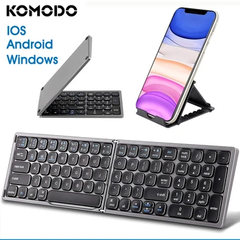 Преносим Мини-Сгъваема Безжична Bluetooth Клавиатура KOMODO с Цифрова Клавиатура за Windows, Android, IOS Tablet Ipad Phone