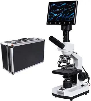 Професионален Лабораторен Сперматозоид Биологичен HD Бинокъла микроскоп С увеличение 2000X ТЕЛЕВИЗИЯ микроскоп С 7 'LCD 5MP Електронен цифров окуляр