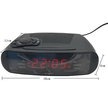 Радио-будилник с цифрова led дисплей, AM/ FM радио с функция за повторение, функция за архивиране на батерията Дропшиппинг