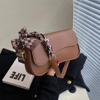 Ранна есенна текстурная дамска чанта на рамото 2022, нова мода висококачествена чанта в западен стил, ежедневни проста чанта-месинджър