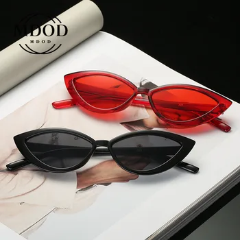 Ретро Слънчеви Очила Cateye Дамски Ретро Малки Черни Прозрачни Черни 2020 Триъгълни Реколта Евтини Слънчеви Очила Червени Дамски UV400