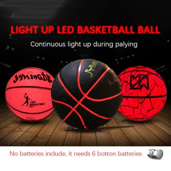 Светещи в Тъмното Баскетболен Лампа за вътрешно и Външно Размер на 7 Led Баскетболен Лампа от Изкуствена Кожа за една нощ Игра Подарък