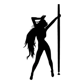 Секси Момиче Танцуват на един стълб, Автомобилни Стикери, Автомобили, Декоративни Аксесоари, Авточасти, Водоустойчив и солнцезащитная Vinyl стикер, 10 см. * 19 см