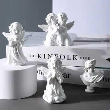 Скандинавски ретро бяло момиче ангел УКРАСА УКРАШЕНИЕ американски герой гипсова статуя на кукла за подарък настолен речник