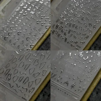 Сребърна Серия Pattern Fashion Nail Art Стикер За Маникюр Дизайн на Самозалепващи Декорация на Нокти Стикер MS-184