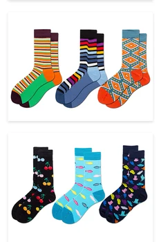 Средно Жените Чорапи Щастливи Чорапи Цветни Сладки Harajuku Ежедневни Дамски 100% Памучни Забавни Чорапи Унисекс Дамски Мъжки