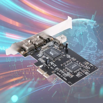 Такса за разширяване на заснемане на видео PCIe 3x1394A Firewire PCI Express контролера адаптер IEEE 1394 3x1394A /+ 4Pin