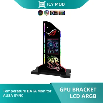 Титуляр ROG VGA LCD Дисплей ARGB, Вертикална Стена За графичен процесор 2,4-инчов Екран Led Температурен Монитор AUSA SYNC Поддръжка на GPU AIDA64
