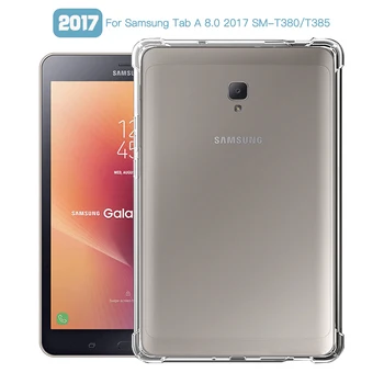 Устойчив на удари Калъф За Samsung Galaxy Tab A 8,0 2017 SM-T380 SM-T385 8,0 см Калъф от TPU Силиконов Прозрачен Калъф Калъфи