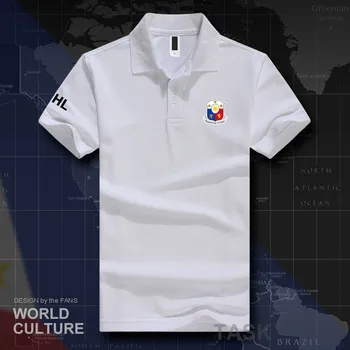 Филипините Pilipinas PH PHL ФИ ризи мъжки поло с къс ръкав бели марки с принтом за страната 2019 памук знаме на националния отбор 20