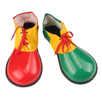 Хелоуин Забавно Цветни Обувки Клоун От Изкуствена Кожа За Възрастни, Магически Обувки За Cosplay, Подпори За Костюмированной Партита, Маскарадное Рокля, Украса
