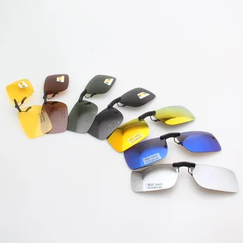 Цветни Поляризирани Слънчеви Очила Clip on UV400 Слънчеви Очила Мъжки Clip on Точки 7 Цветни Точки Клип на Слънчеви Очила за Шофиране Женски
