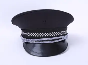 Цельнокроеное рокля 56 57 58 59 60 см защитно облекло, аксесоари защитна шапка шапка мъжка военна Капитанская шапка с Плосък Покрив Сценична шапка на женската полицейска шапка