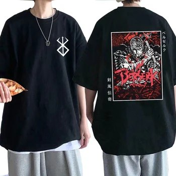 Японското Аниме Berserk Черва Забавно Мъжка Тениска Готина Манга Графична Реколта Тениска Camiseta