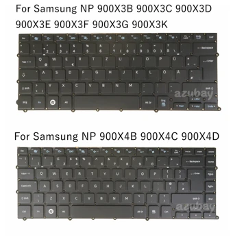 Британската Италиански Немски Клавиатура за Samsung NP 900X3B 900X3C 900X3D 900X3E 900X3F 900X3G 900X3K, NP 900X4B 900X4C 900X4D с подсветка
