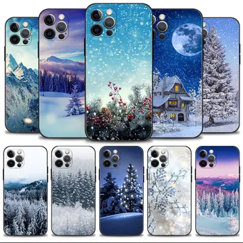 Калъф За телефон Apple iPhone 14 13 12 11 Pro Max 13 12 Mini XS Max XR X 7 8 Plus 6 6S Калъф Зимата Снежна Коледа